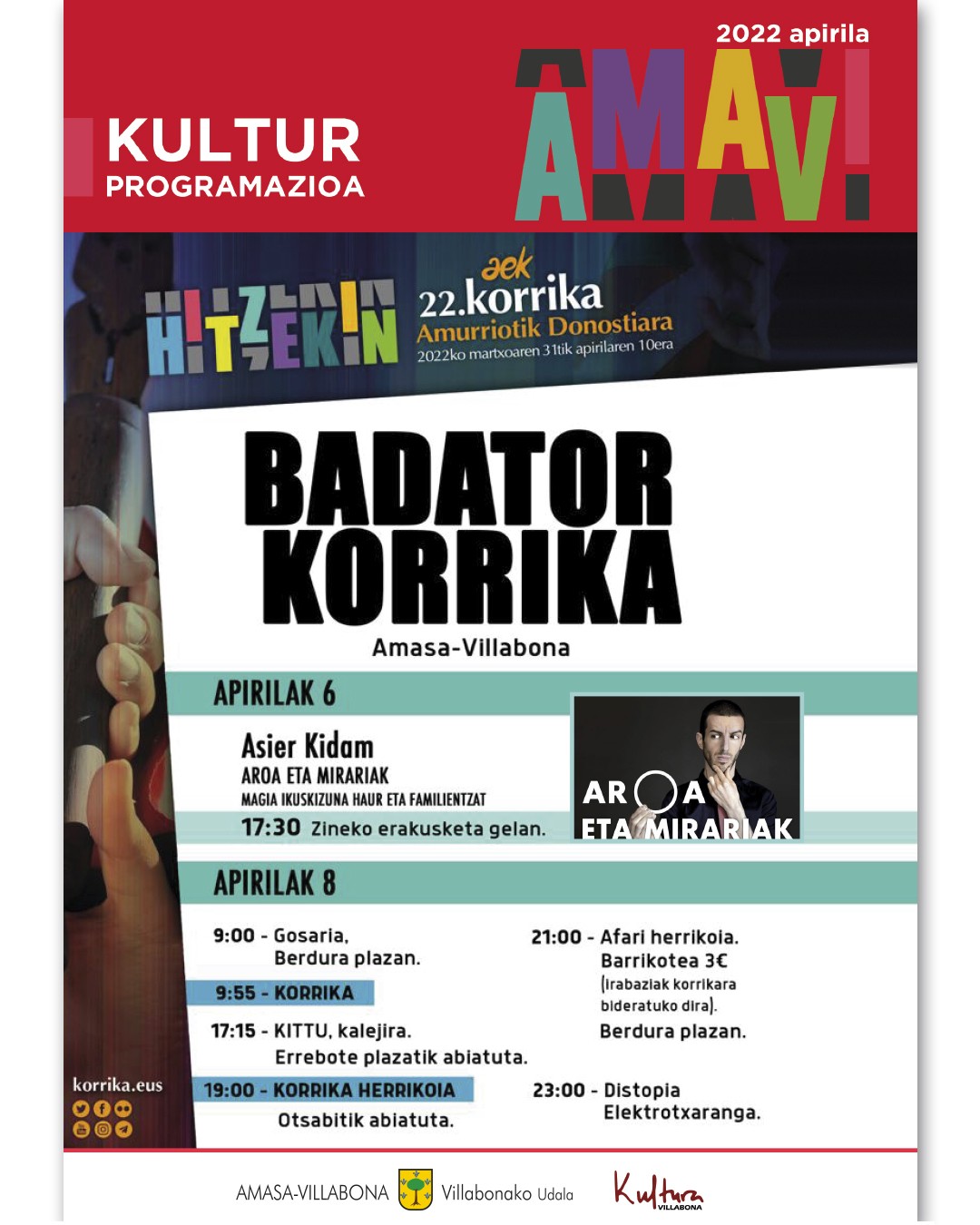 Kultur emanaldiz josita iritsi da apirila, Amasa-Villabonara