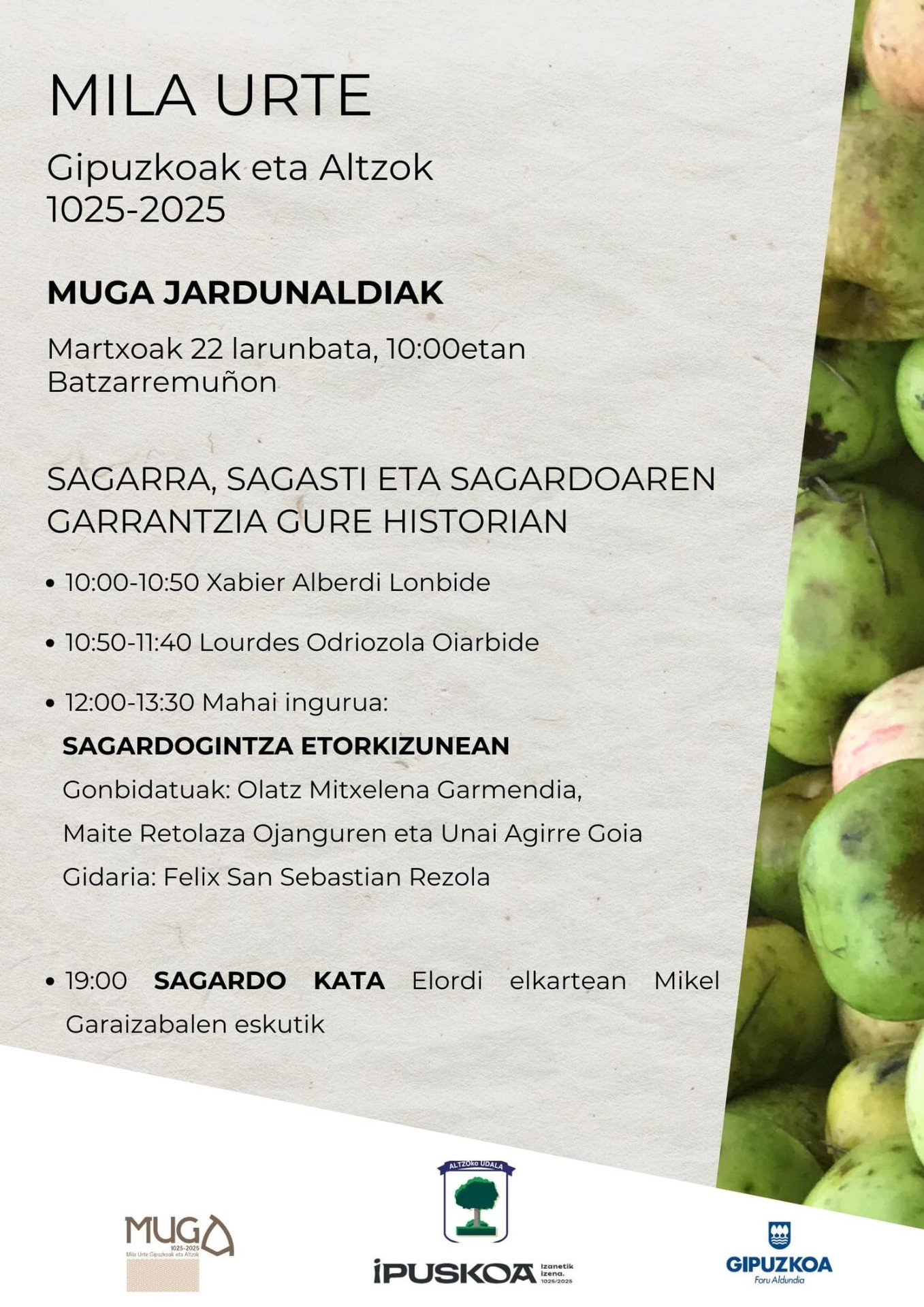 MUGA jardunaldiak: Sagargintza eta sagardogintzaren historia