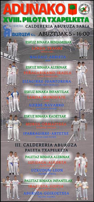 Adunako Caldereria Aburuza Pilota eta Pala Txapelketako finalak
