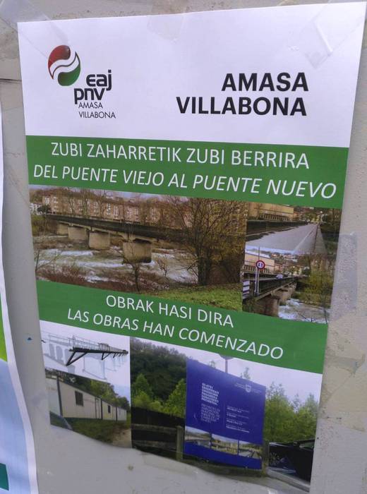 Amasa-Villabonako EH Bilduren oharra,  Legarretako zubiaren obrak direla eta