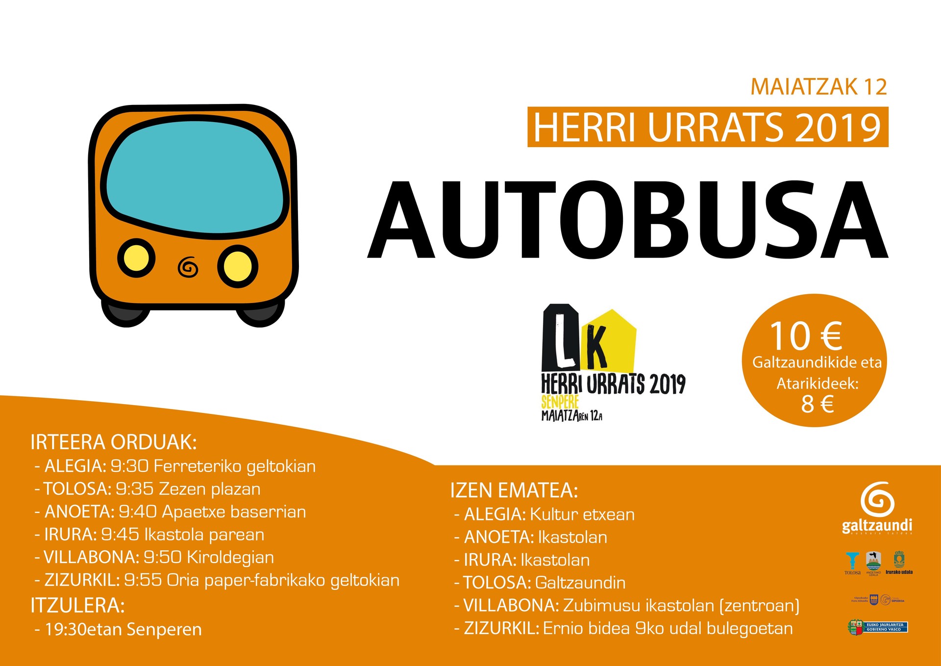 Senperera autobusez Tolosaldetik