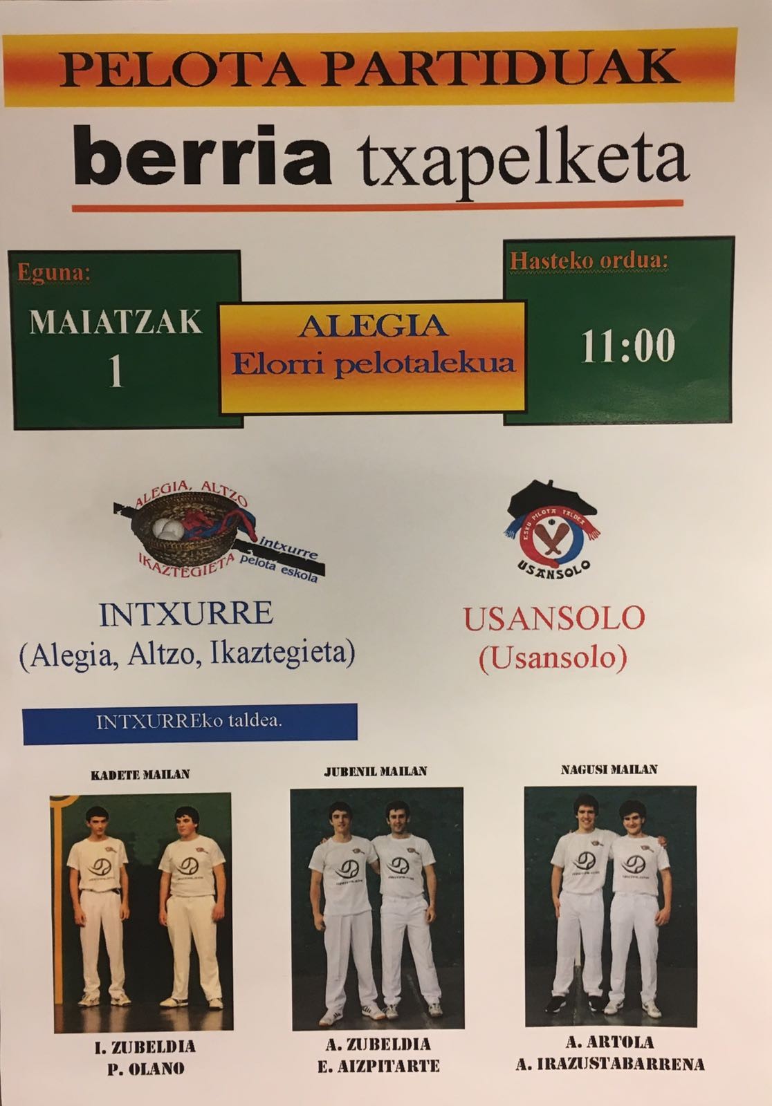 Berria Txapelketa: Intxurre-Usansolo