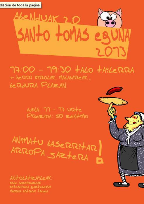 Santo Tomas eguna gazteentzat