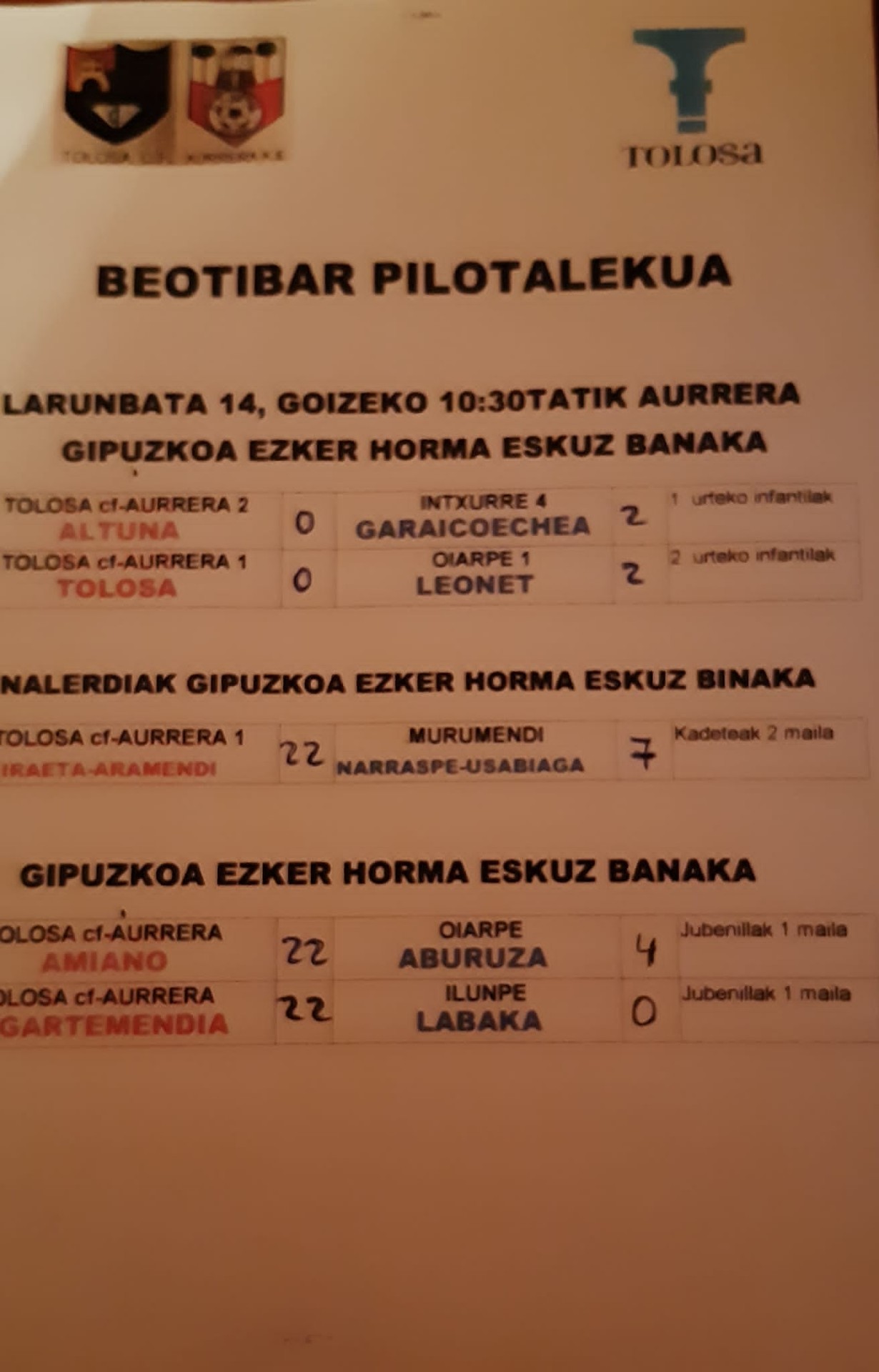 Beotibar pilotalekua Tolosa
