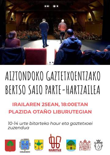 Gaztetxoei zuzendutako bi saio parte-hartzaile eskainiko ditu Harituzek