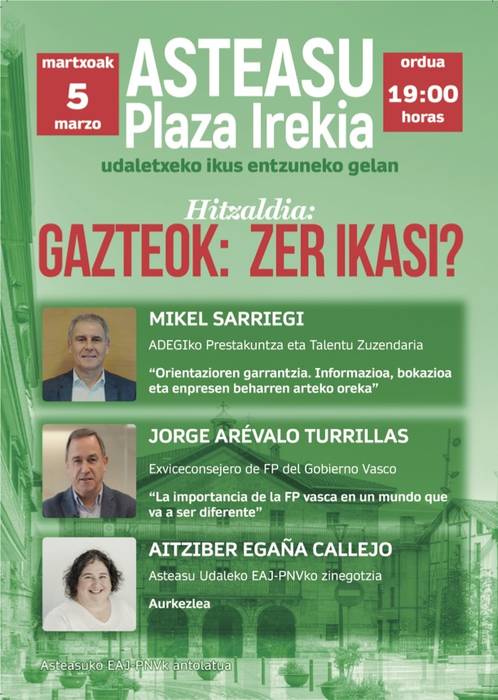 "Gazteok: Zer ikasi?" hitzaldia