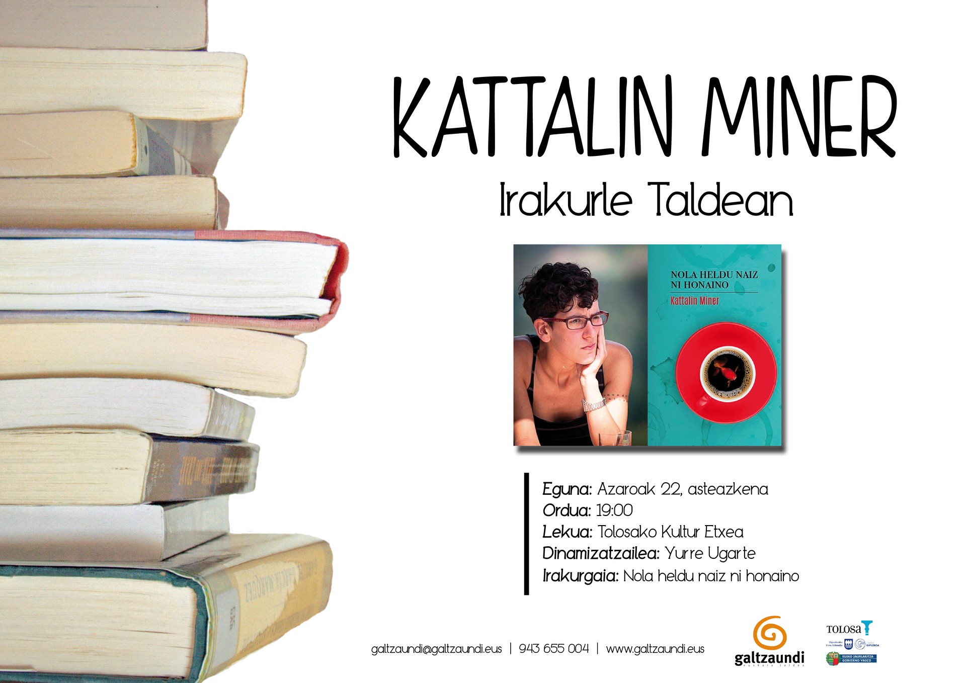 Kattalin Miner idazlea azaroko irakurle taldean
