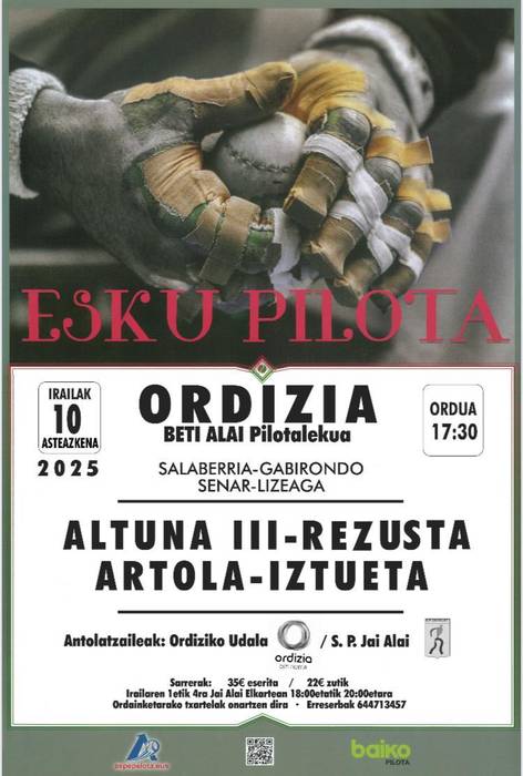 Eskualdeko pilotariak Ordiziako Euskal Jaietan