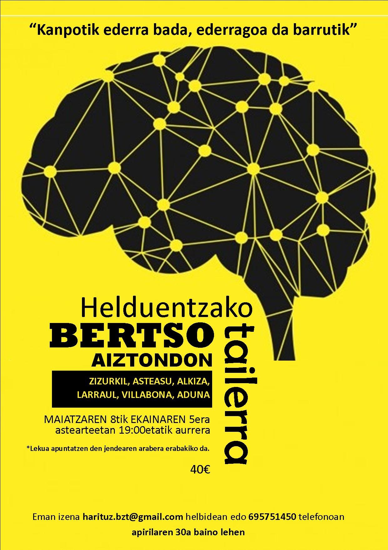 Helduentzako bertso tailerra Aiztondon