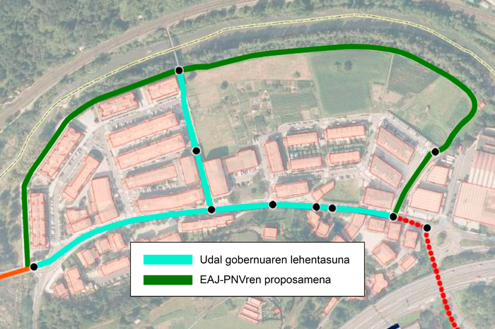Merkataritza eta aparkalekuak babesten dituen bidegorri sarearen alde