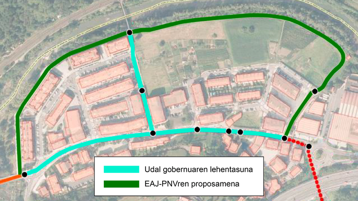 Merkataritza eta aparkalekuak babesten dituen bidegorri sarearen alde