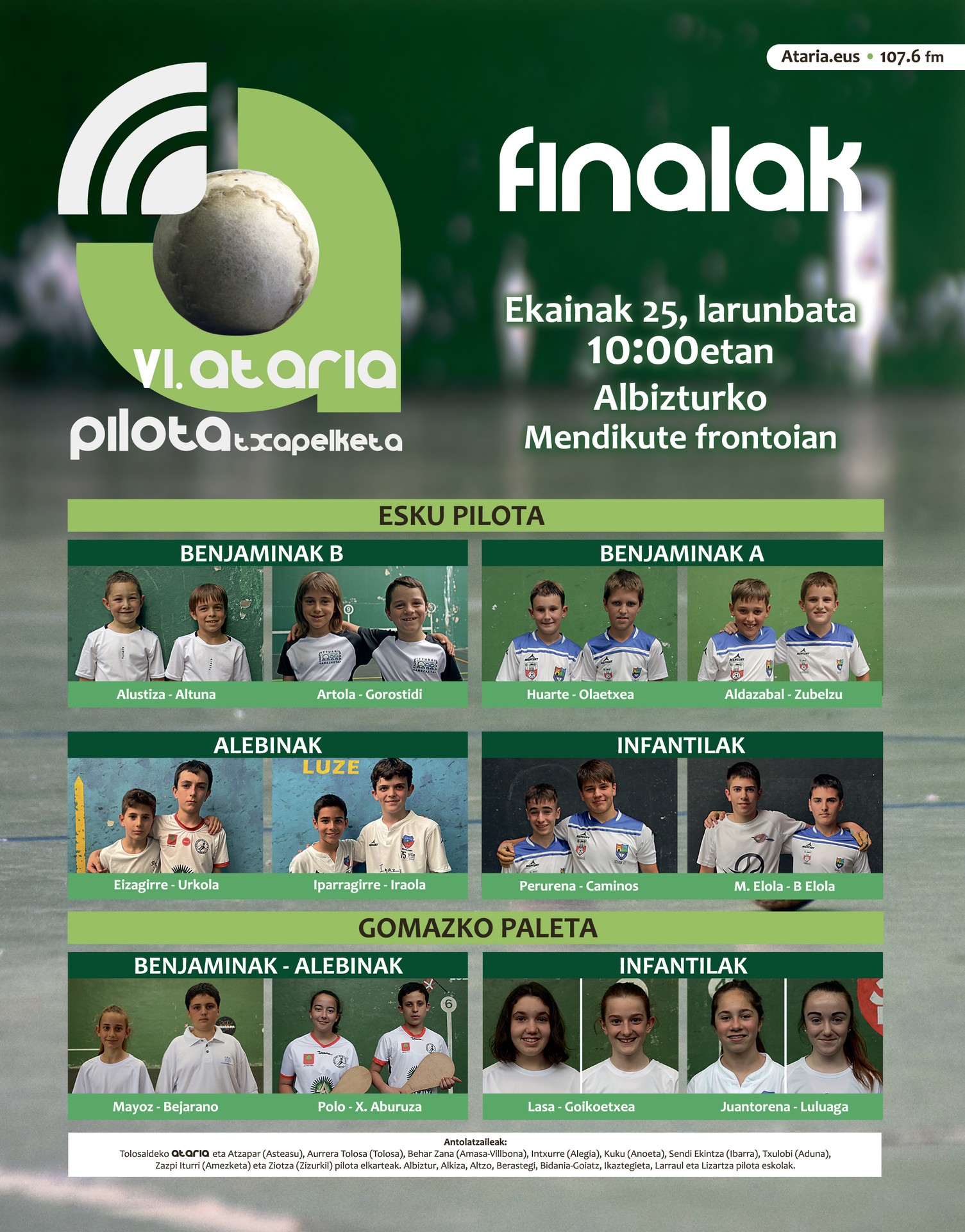 VI. Ataria Pilota Txapelketako finalak