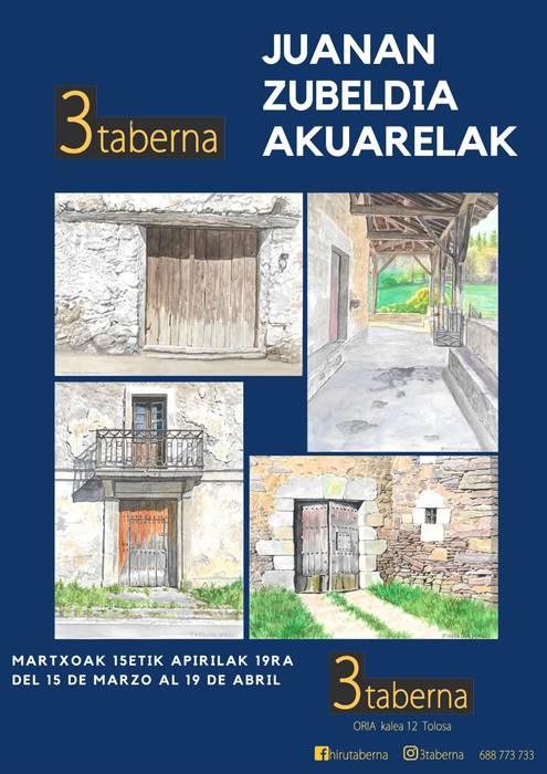 Erakusketa. Juanan Zubeldiaren akuarelak
