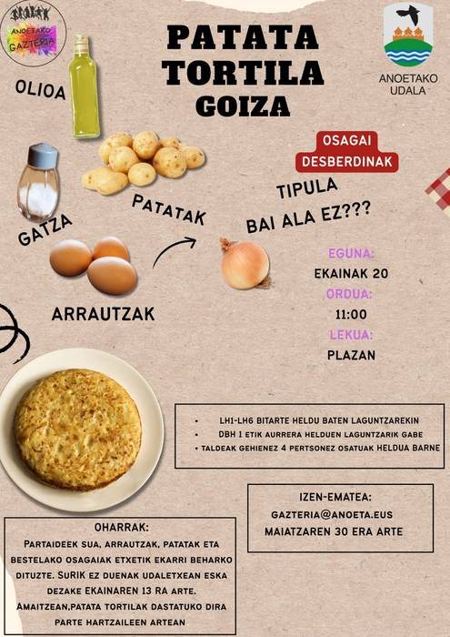 Patata tortilla goiza
