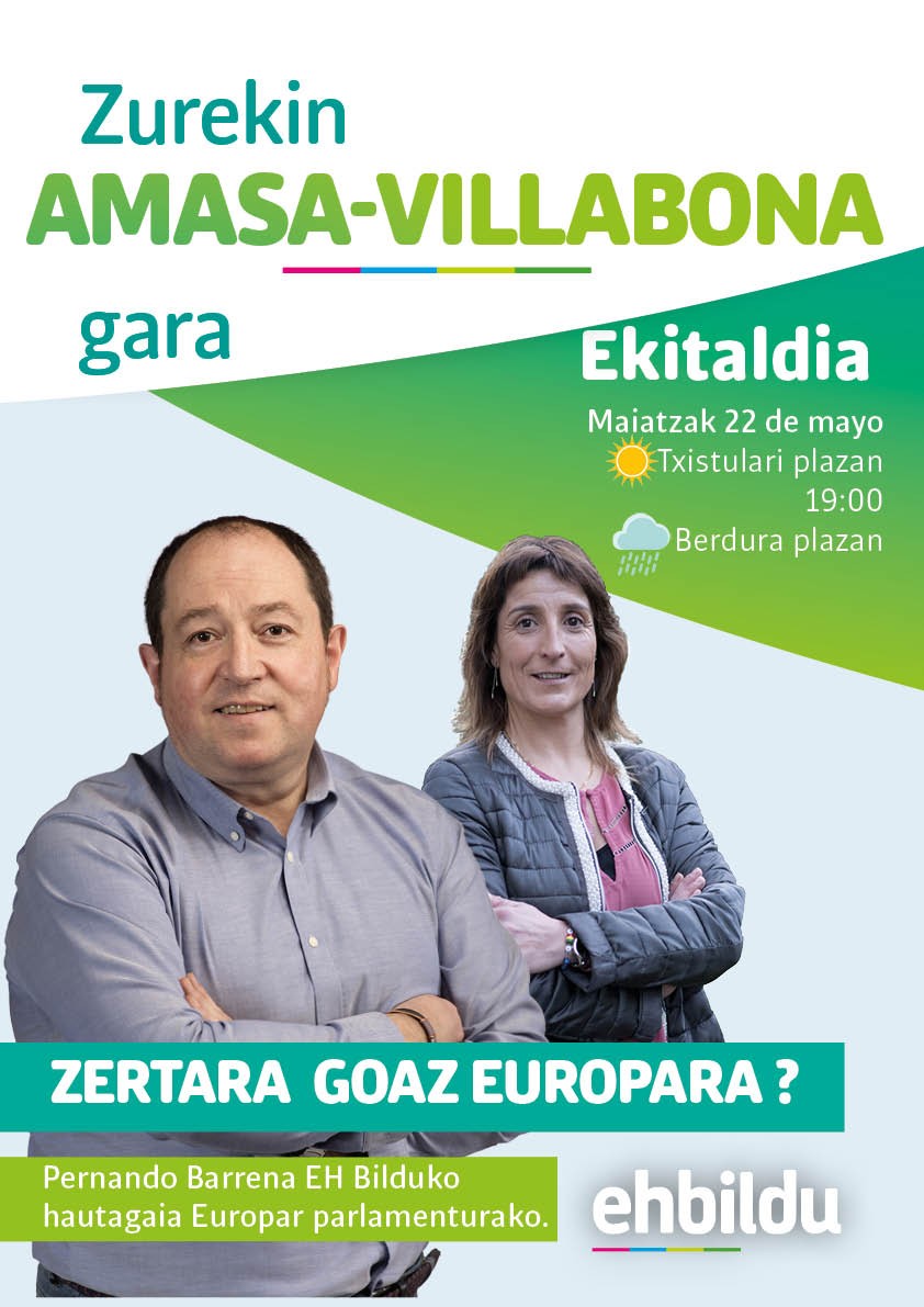 Asteazkenean Europari buruzko hiltzaldia Pernando Barrenarekin