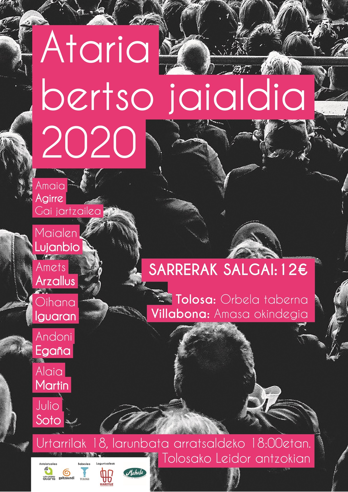 Ataria bertso jaialdiko azken 200 sarrerak salgai