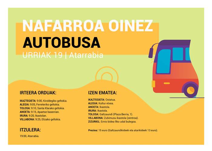 Gerturatu Nafarroa Oinezera autobusez Tolosaldetik