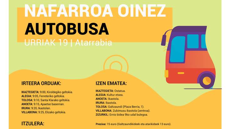 Gerturatu Nafarroa Oinezera autobusez Tolosaldetik