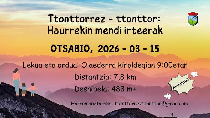 Otsabiora mendi irteera egingo dute igandean