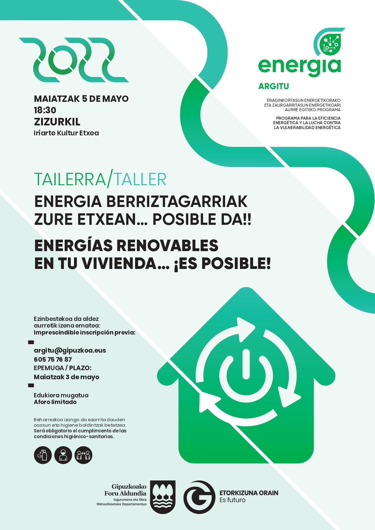 Etxean energia berriztagarriak ezartzeko saio praktikoa, maiatzaren 5ean