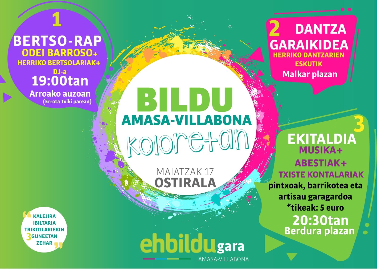 Ostiralean "Amasa-Villabona koloretan" ekimena. Anima zaitez!