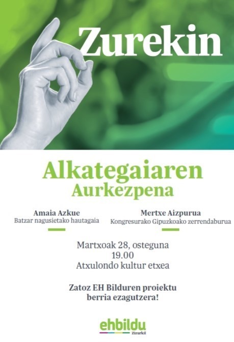 Martxoaren 28an aurkeztuko da Zizurkilgo EH Bilduko alkategaia