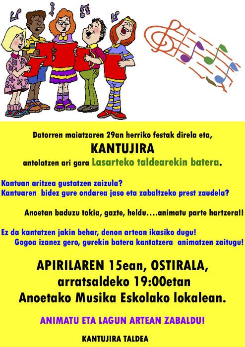 Kantujira taldearen lehen bilera, ostiralean