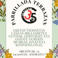 Iratzar elkarteak parrillada egingo du bere terrazan