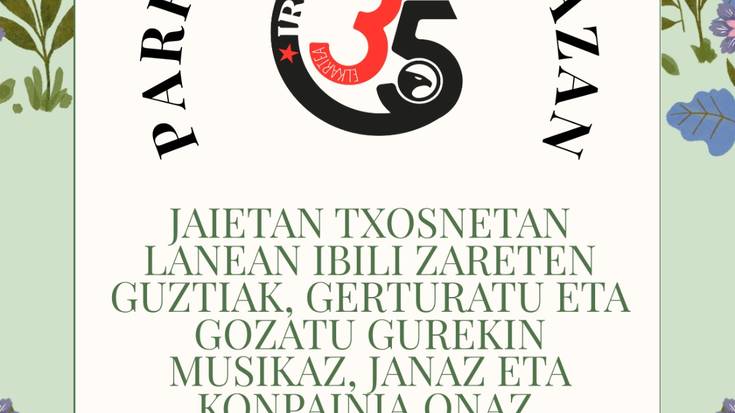 Iratzar elkarteak parrillada egingo du bere terrazan