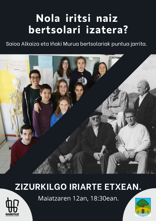 Iñaki Murua eta Saioa Alkaiza bertsolarien solasaldia, maiatzaren 12an