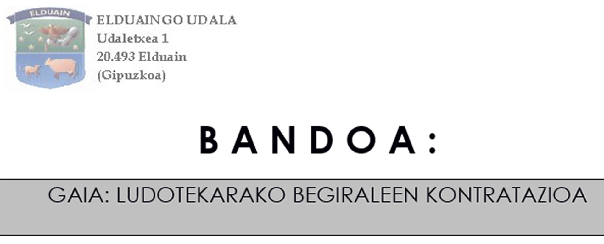 Ludotekarako begiraleen kontratazioa