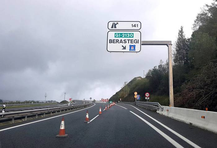 Bihar eta etzi A-15 errepideko Berastegiko irteera itxita egongo da, gauez