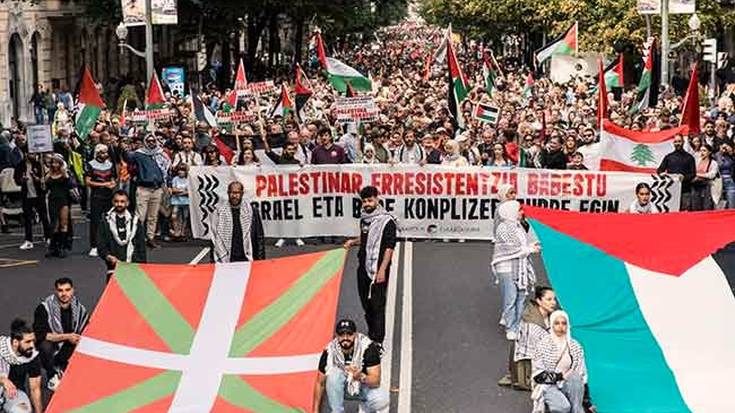 Gure babes osoa Palestinar herriari eta genozidioa salatzeko Euskal Herrian garatzen ari diren ekimenei