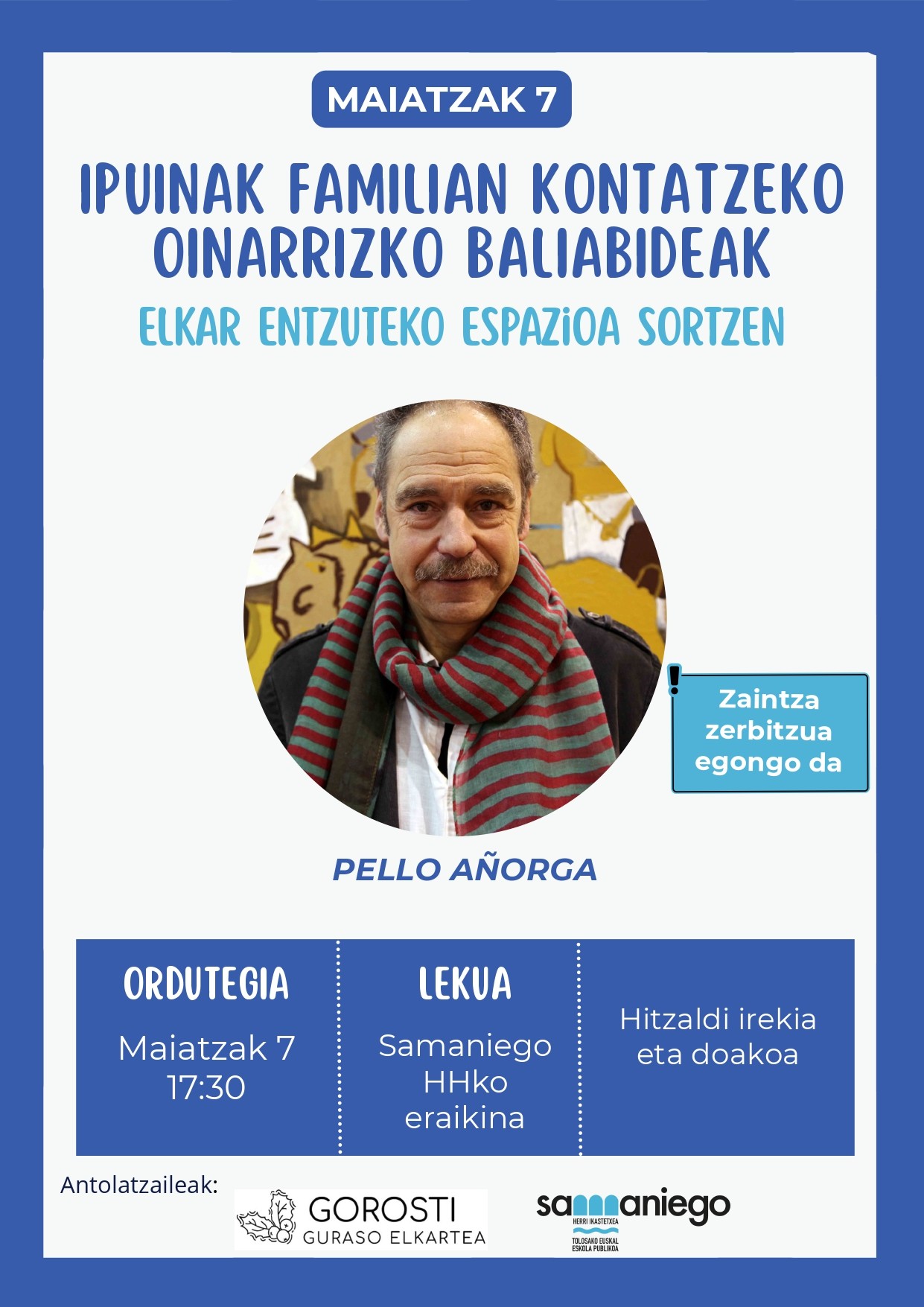 Pello Añorga Tolosako Samaniego ikastetxean