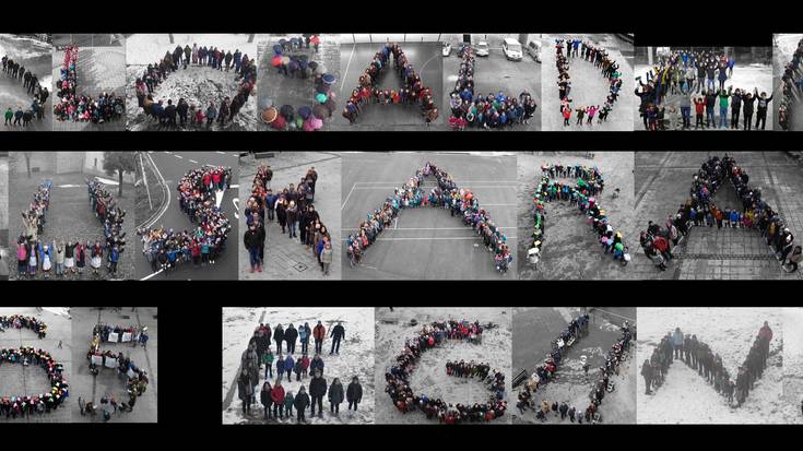 Giza mosaiko erraldoia Euskararen Eguna ospatzeko