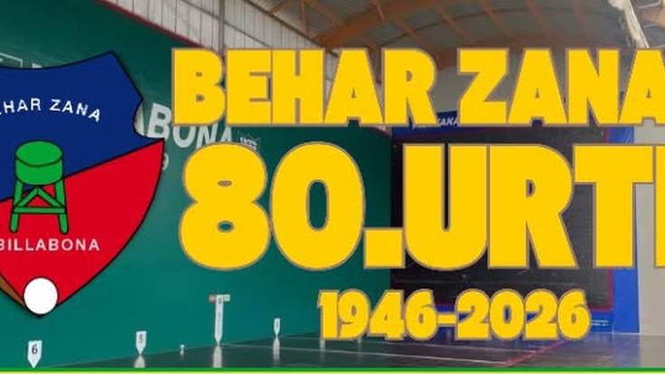 Behar Zana elkarteak 80. urteurrena ospatuko du asteburuan