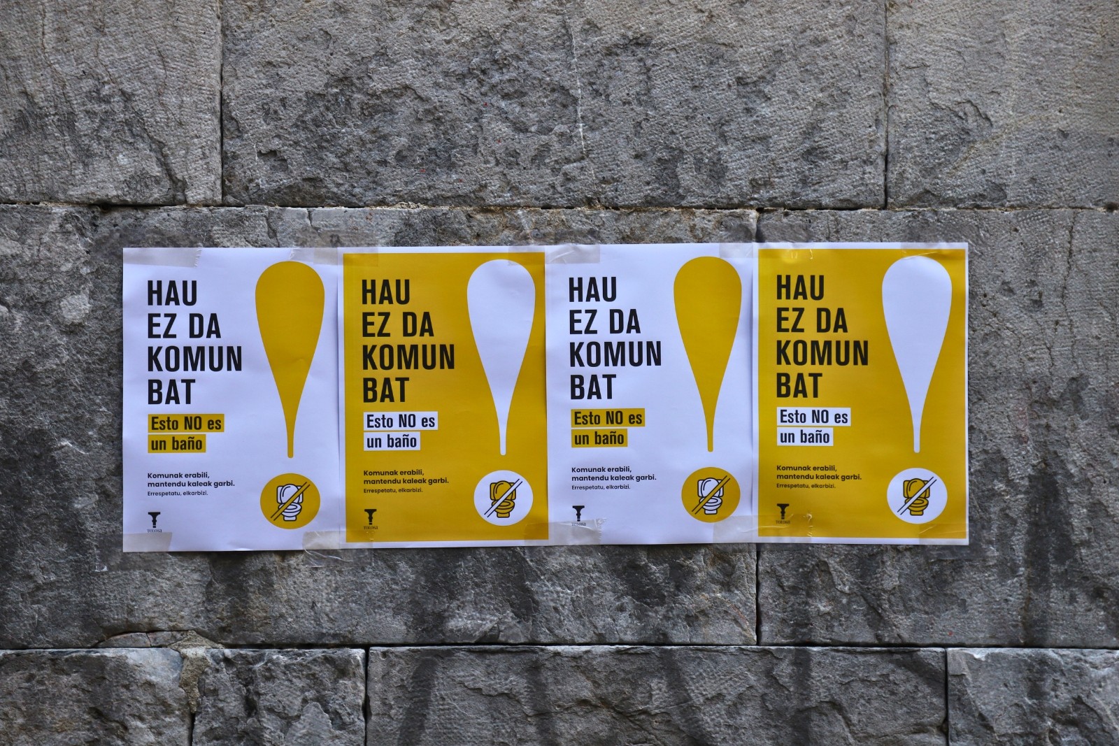 ‘Hau EZ da komun bat’, kalean pixa egitearen aurkako kanpaina jarri du abian Tolosako Udalak