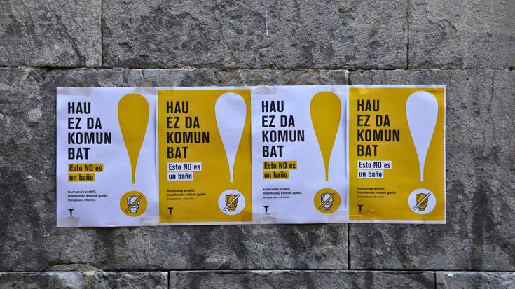 ‘Hau EZ da komun bat’, kalean pixa egitearen aurkako kanpaina jarri du abian Tolosako Udalak