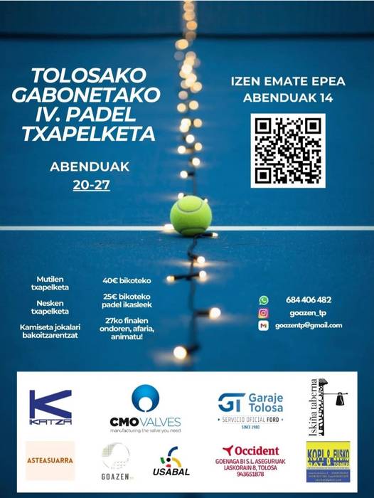 Tolosako Gabonetako IV. Padel Txapelketa