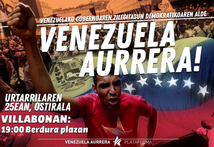 Elkarretaratzea: 'Venezuela aurrera!'
