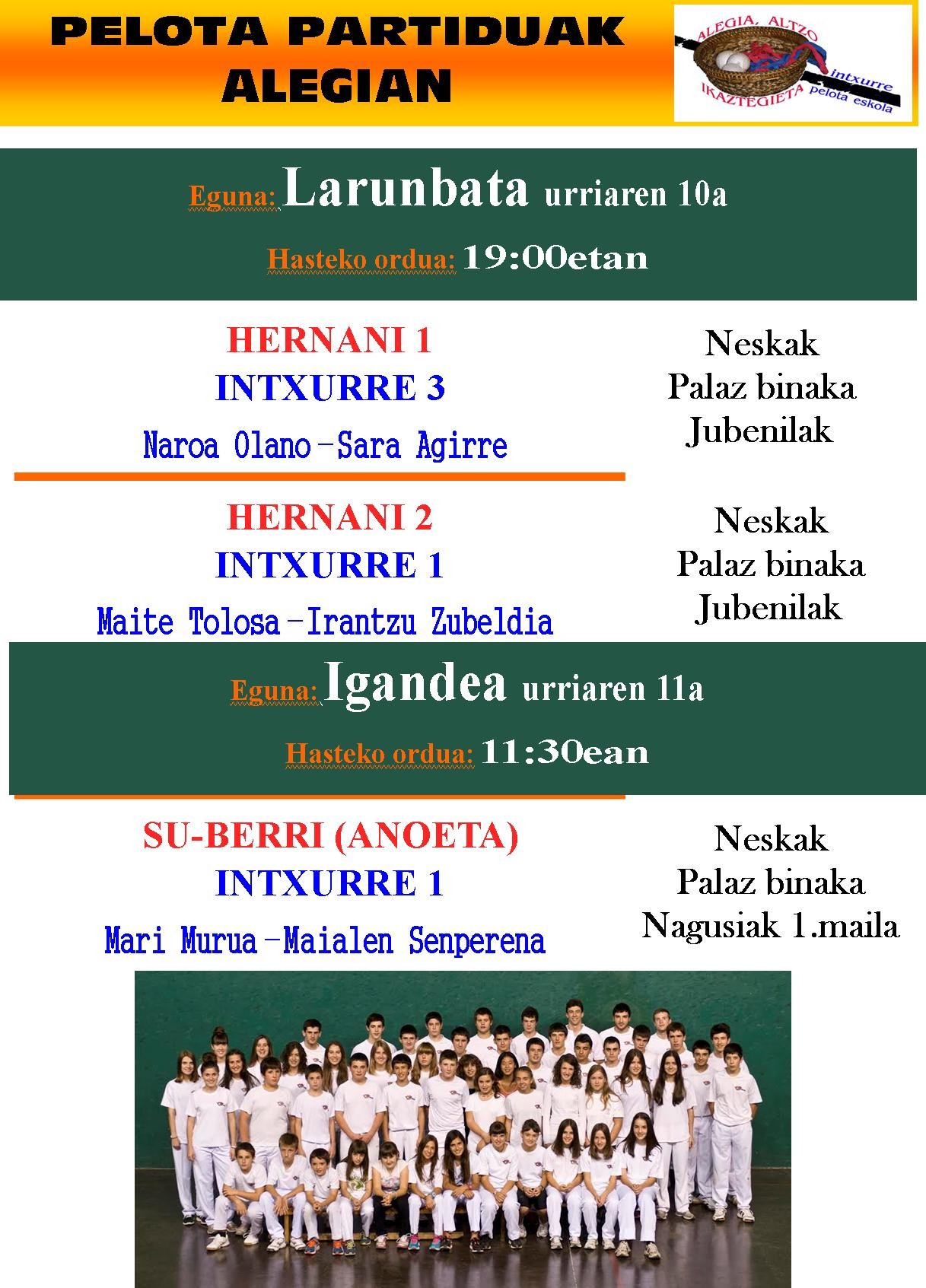 Neskak protagonista asteburu honetan