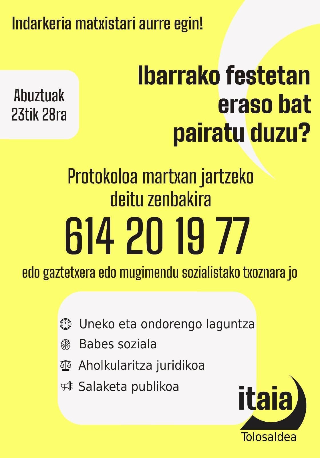 Ibarrako jaietarako, erasoen aurkako protokoloa martxan jarri dute
