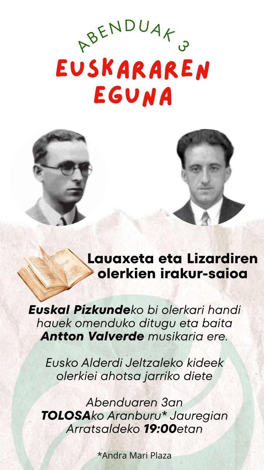 Lauaxeta eta Lizardiren olerkien irakurketa saioa
